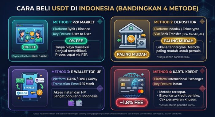 Ringkasan: 4 Cara Beli USDT dengan Rupiah di Indonesia