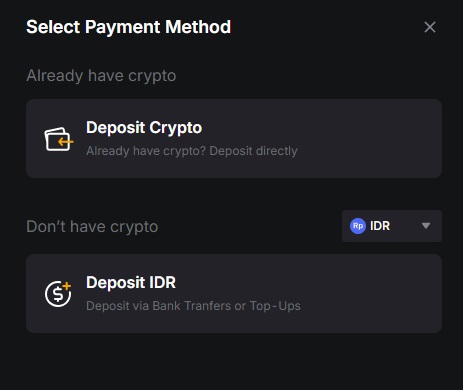 Cara pilih metode deposit IDR di Bybit Indonesia Cara pilih metode deposit IDR di Bybit Indonesia