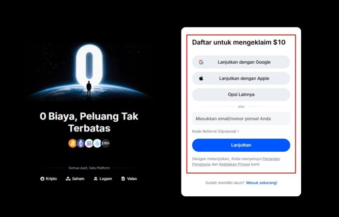 Langkah 5: Aktifkan 2FA Langkah 2: Isi Form Pendaftaran