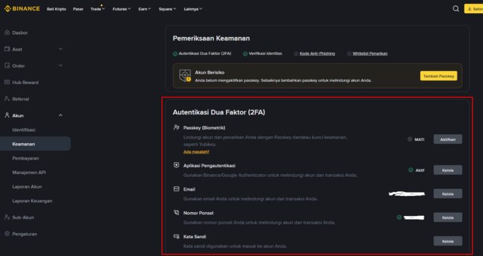 Cara Aktifkan 2FA (Two-Factor Authentication) di Binance