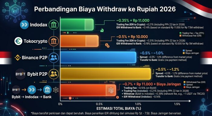 Perbandingan Biaya Withdraw ke Rupiah — Semua Exchange